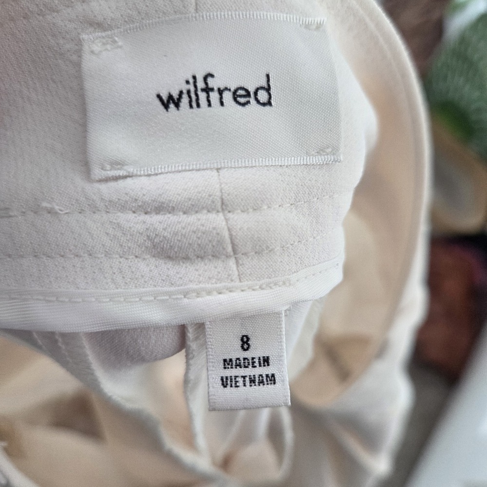 Wilfred Aritzia Womens 8 Ivory Barrel Cargo Pants Wide Leg High Rise Pockets - Picture 3 of 10